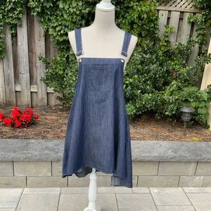 Dolls Kill Asymmetrical denim overall dress